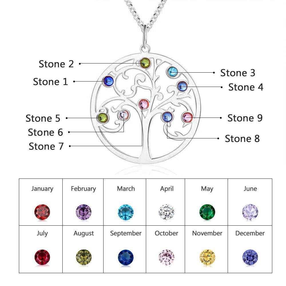 925 Sterling Silver Personalized Family Tree Name Necklace - iYdr