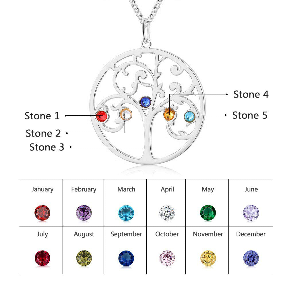 925 Sterling Silver Personalized Family Tree Name Necklace - iYdr