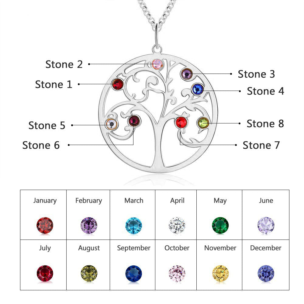 925 Sterling Silver Personalized Family Tree Name Necklace - iYdr