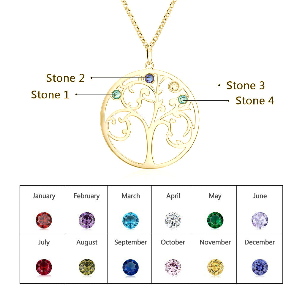 925 Sterling Silver Personalized Family Tree Name Necklace - iYdr