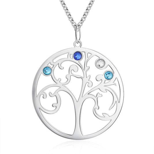 925 Sterling Silver Personalized Family Tree Name Necklace - iYdr