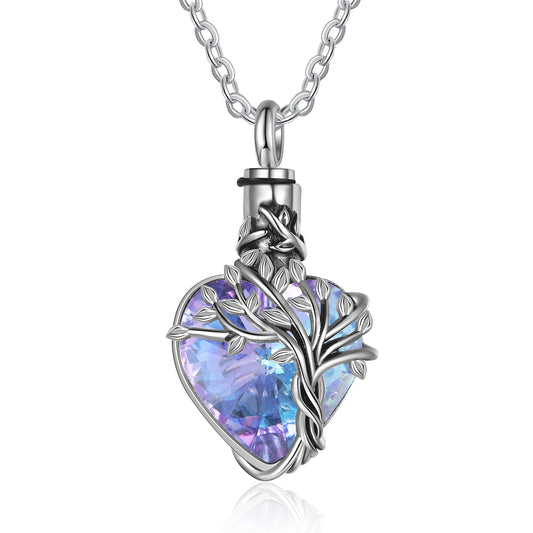Heart Crystal Ashes Necklace