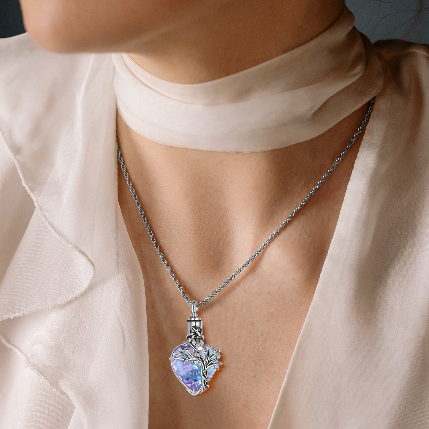 Heart Crystal Ashes Necklace