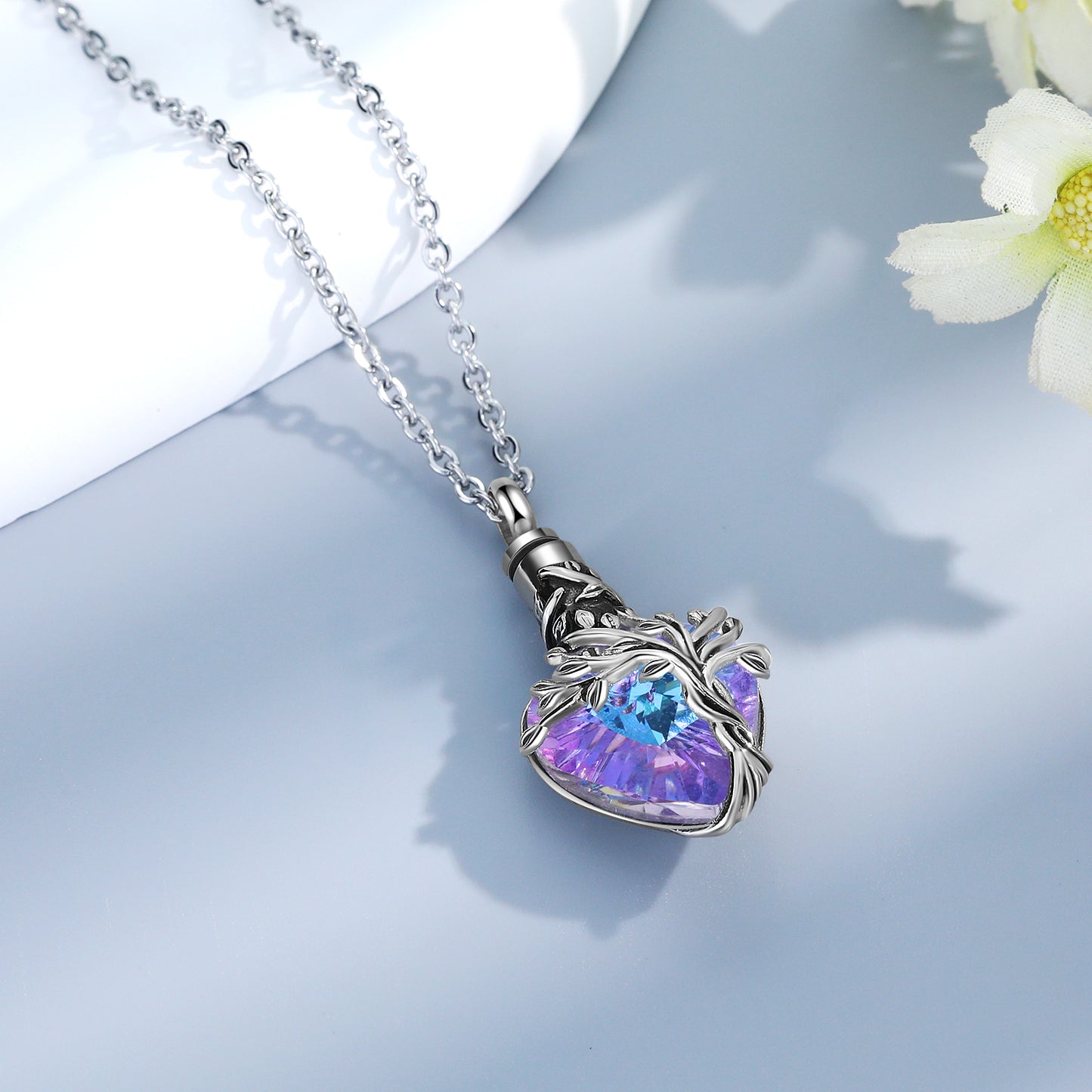 Heart Crystal Ashes Necklace