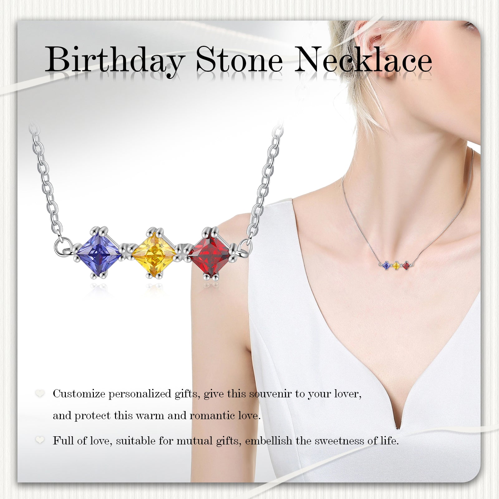 Custom Birthstone Necklace - iYdr