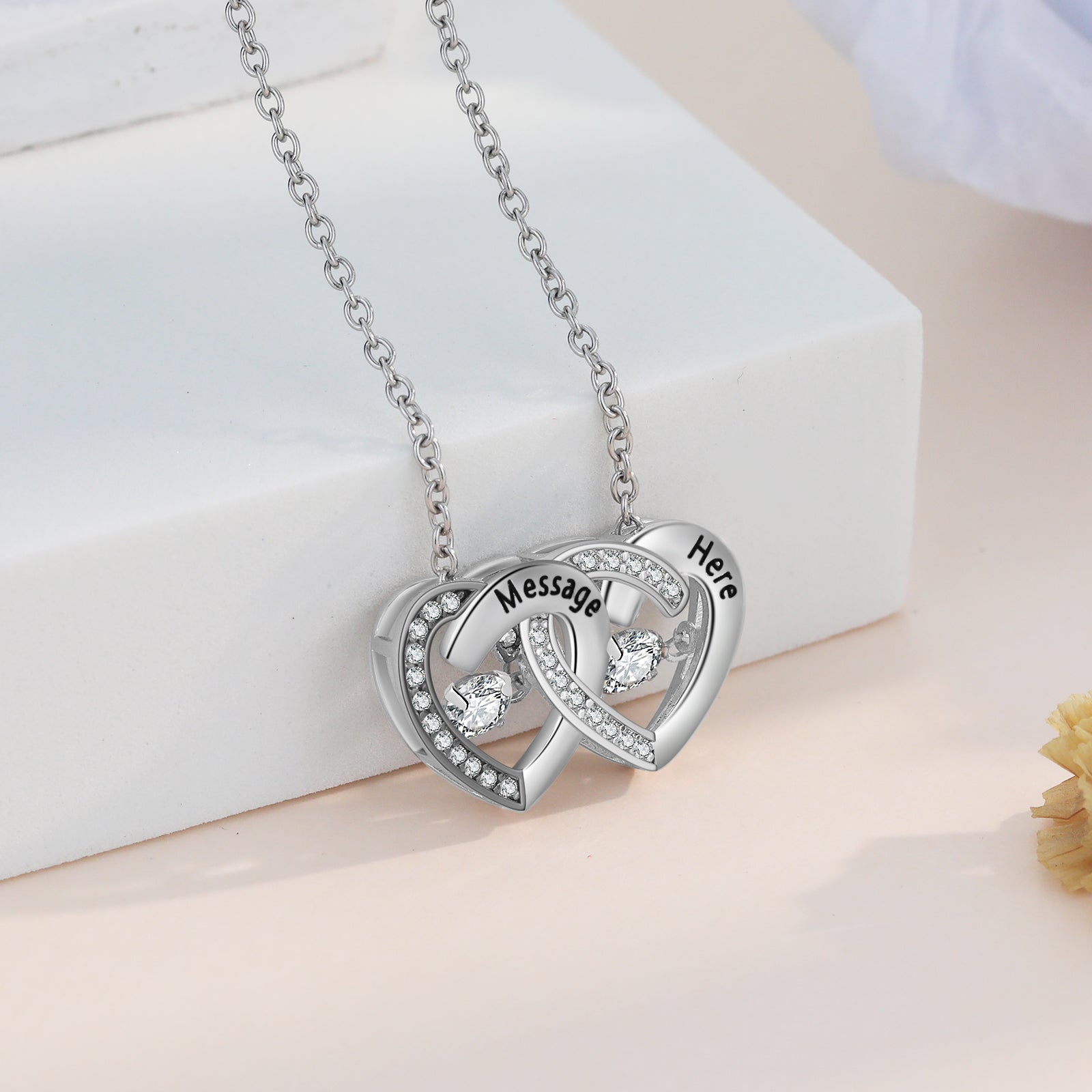 Custom Double Heart Necklace - iYdr