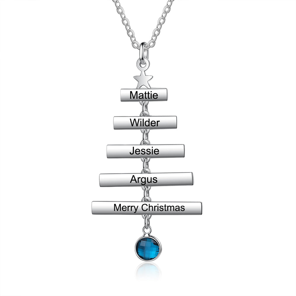 Custom Name Christmas Tree Necklace - iYdr