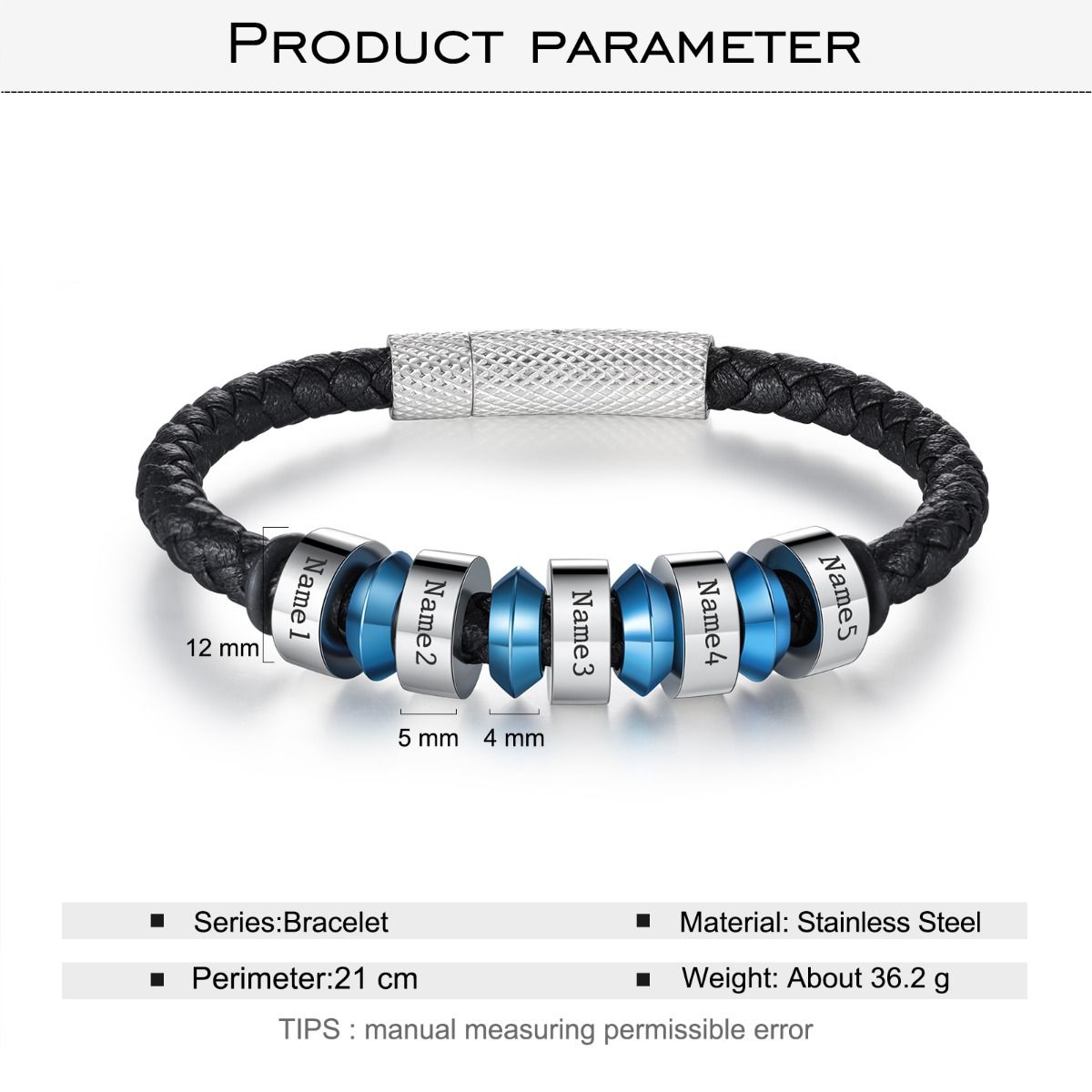 Bead leather cord bracelet #BA700175