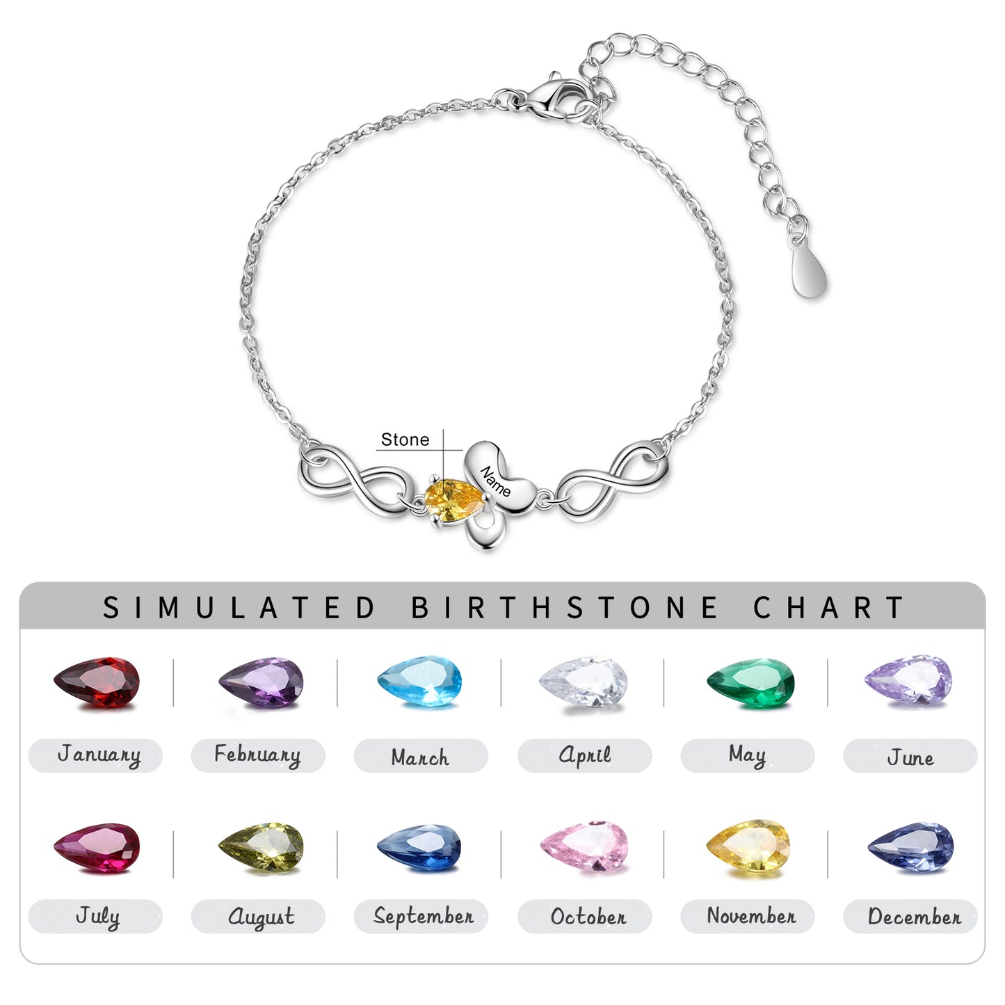 Butterfly Infinity CZ Bracelets