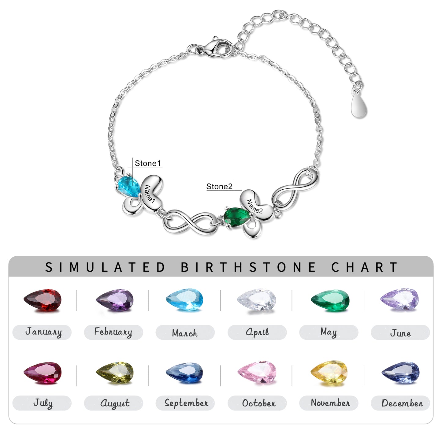 Butterfly Infinity CZ Bracelets