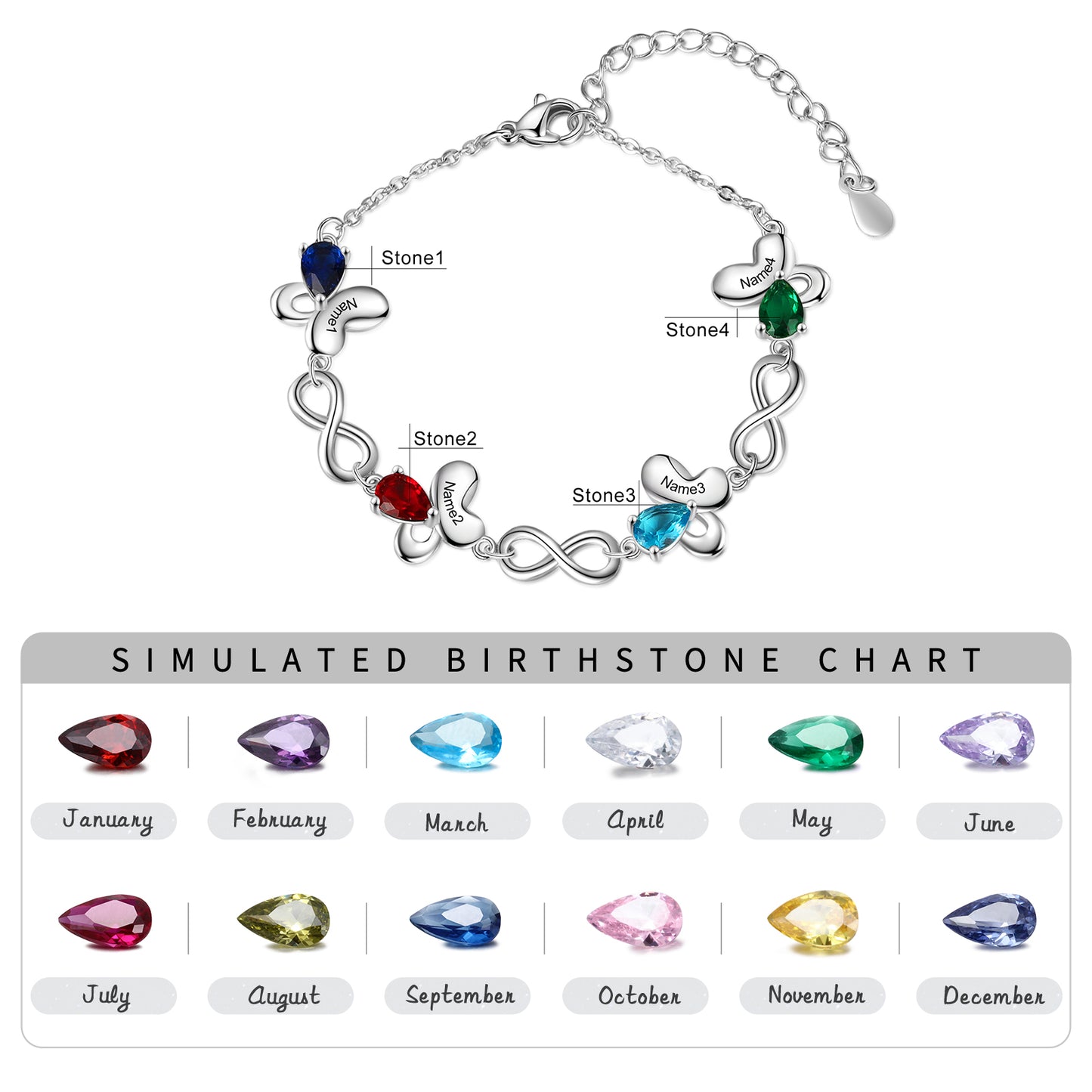 Butterfly Infinity CZ Bracelets