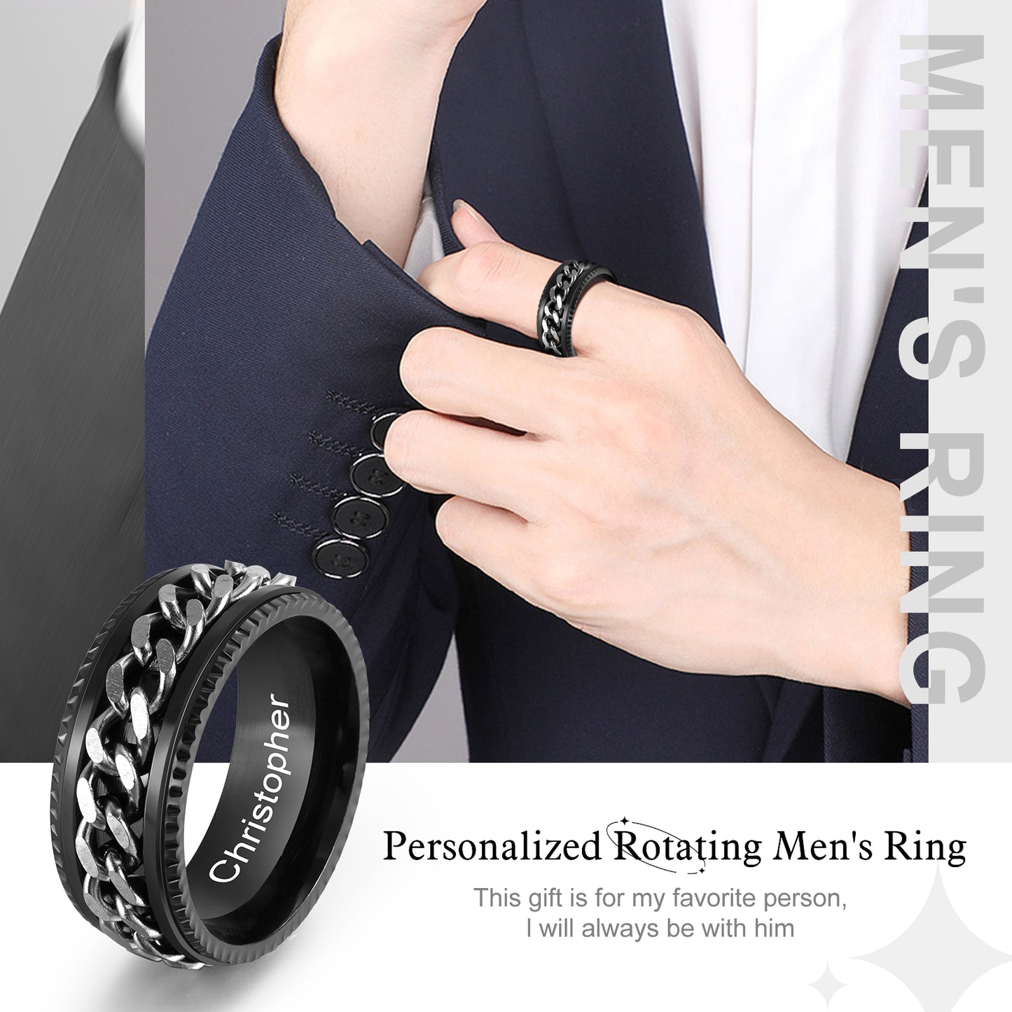 Custom Stainless Steel Rotatable Ring - iYdr