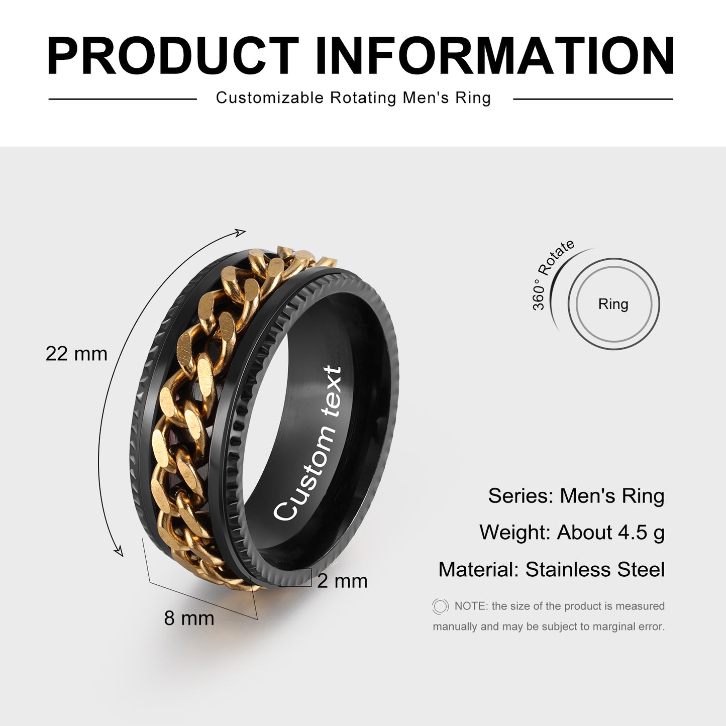 Custom Roratable Men's Ring - iYdr