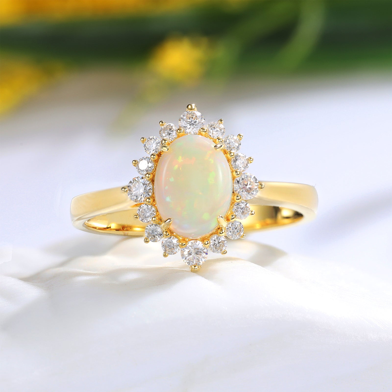 K Gold Natural Opal Ring - iYdr