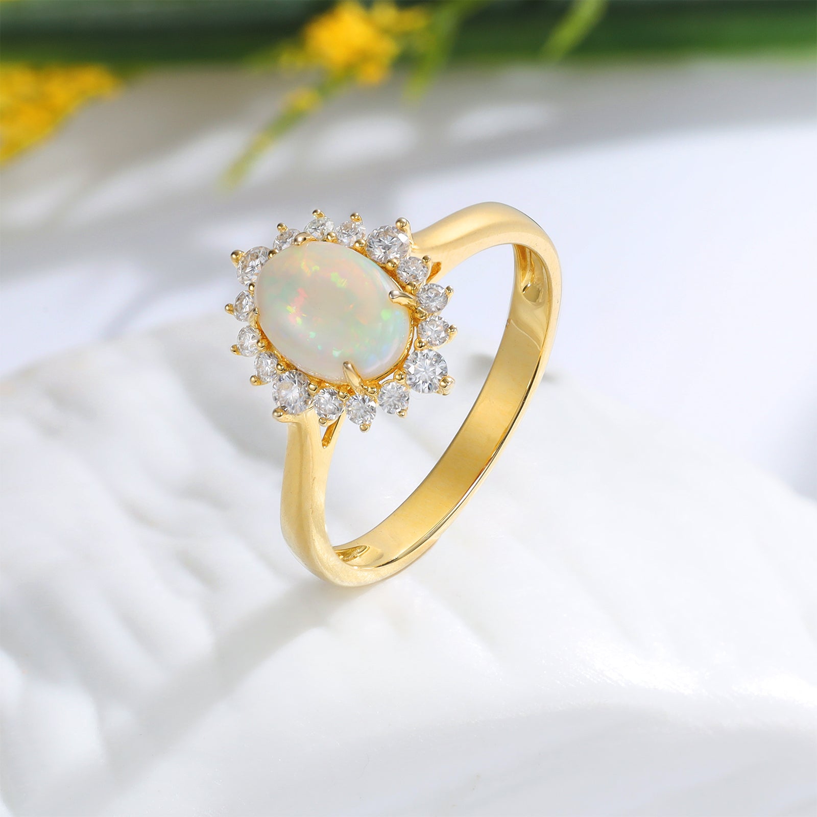 K Gold Natural Opal Ring - iYdr