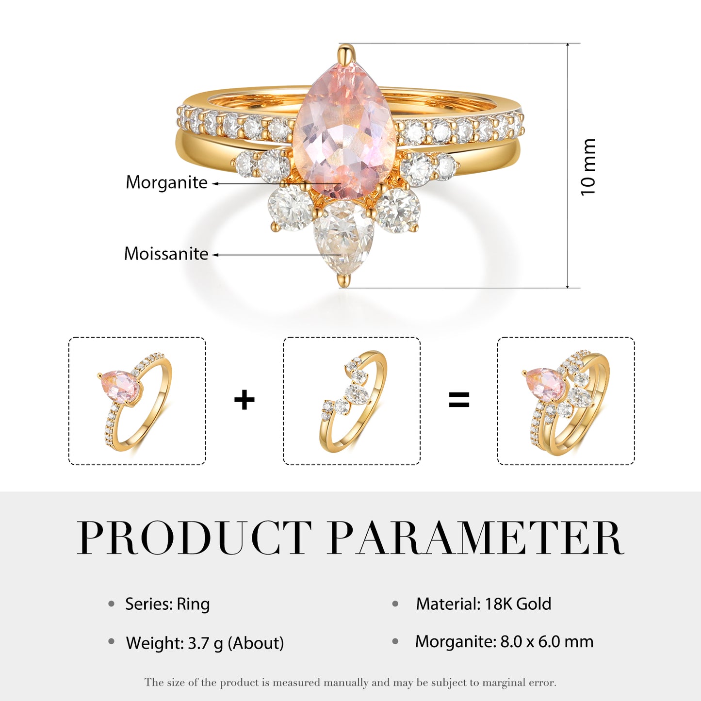 K Gold Natural Morganite Ring - iYdr