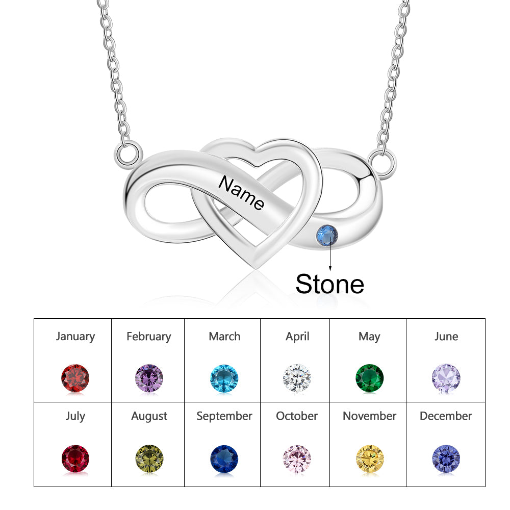 Custom Birthstone Infinity Necklace - iYdr