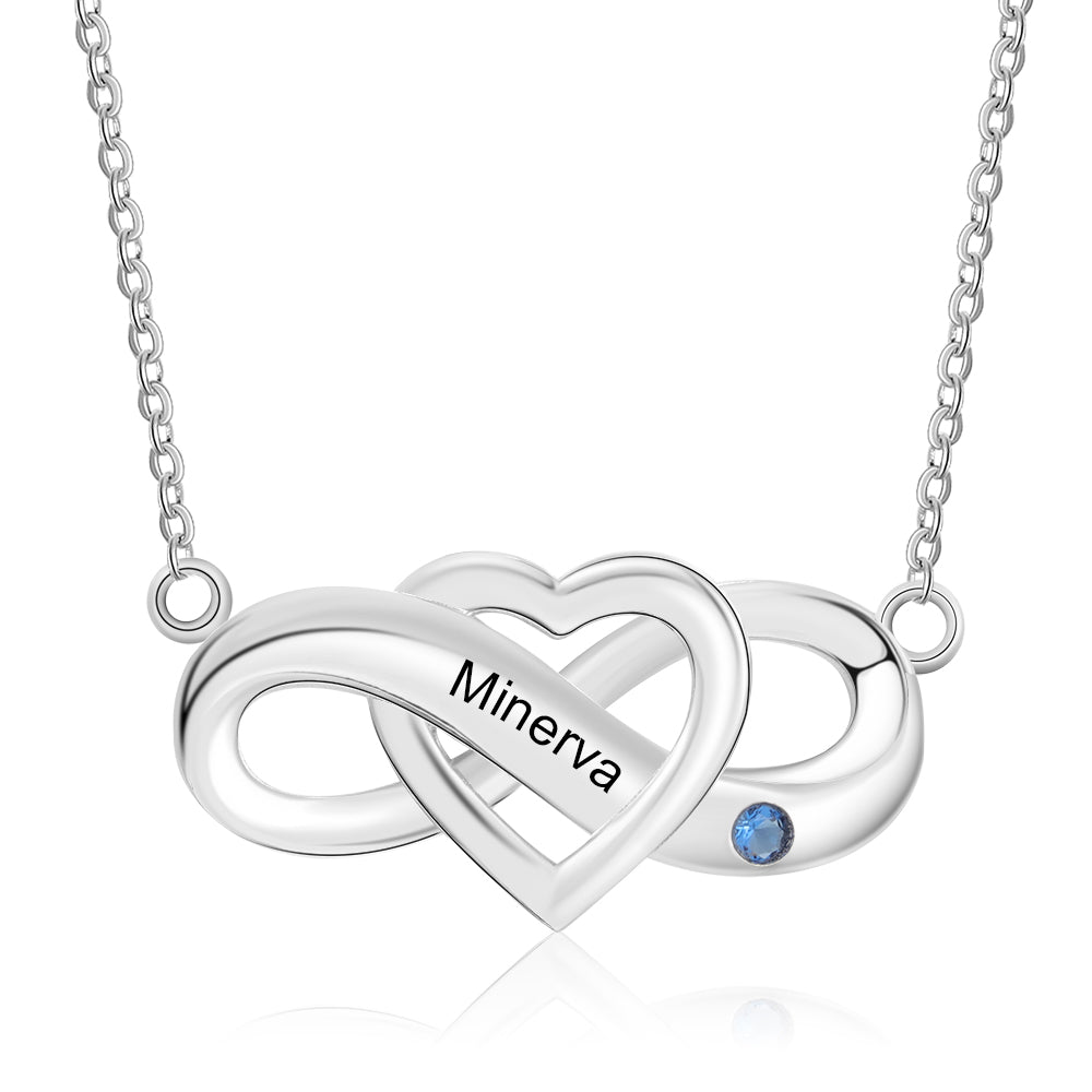 Custom Birthstone Infinity Necklace - iYdr