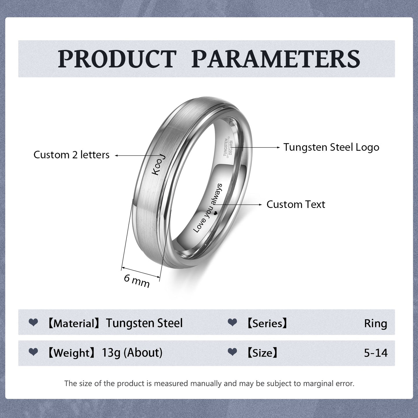 Custom Tungsten Steel Ring