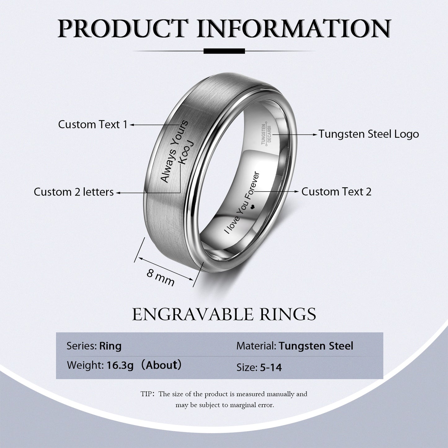 Custom Tungsten Steel Ring