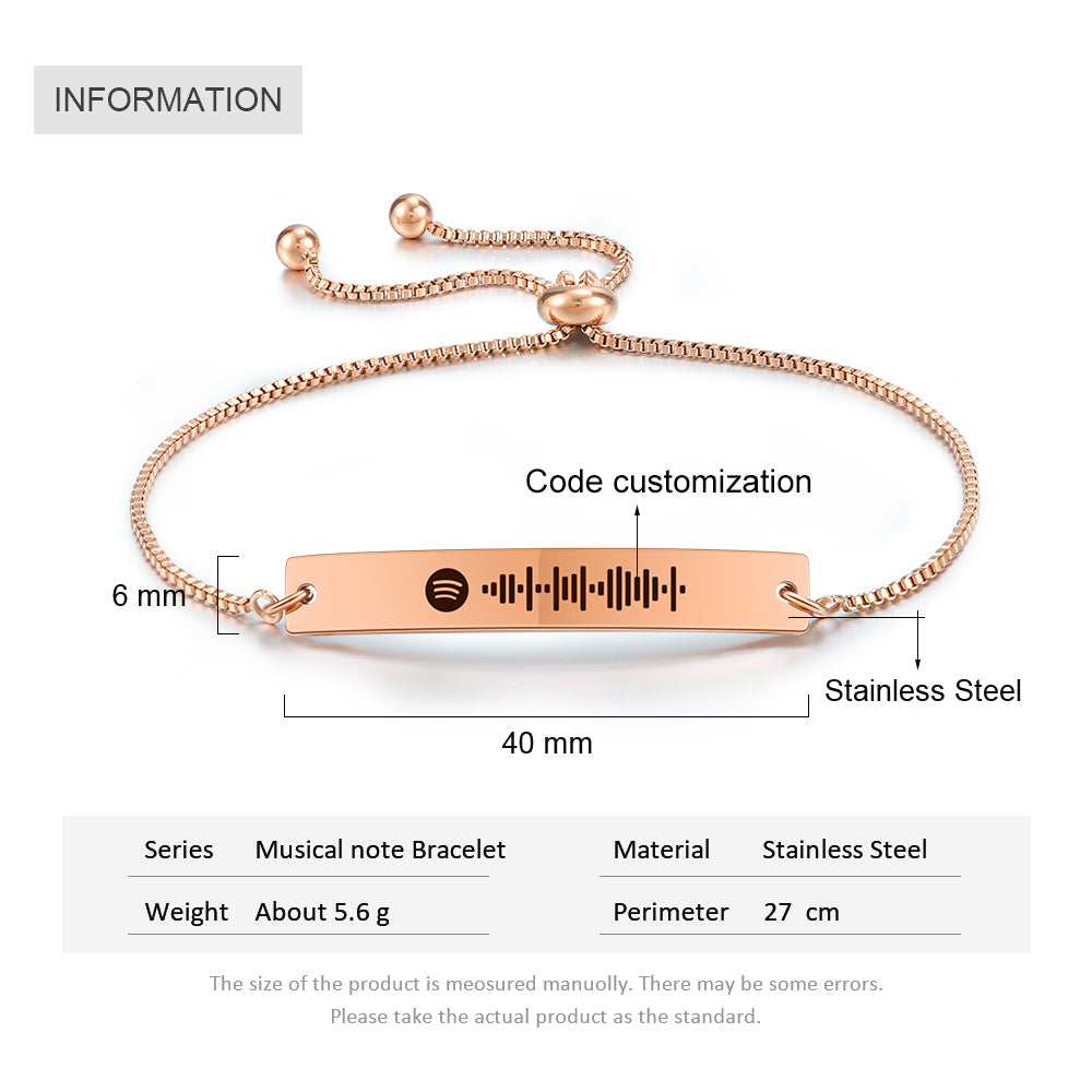 Personalized Stainless Steel Spotify Code Bracelet