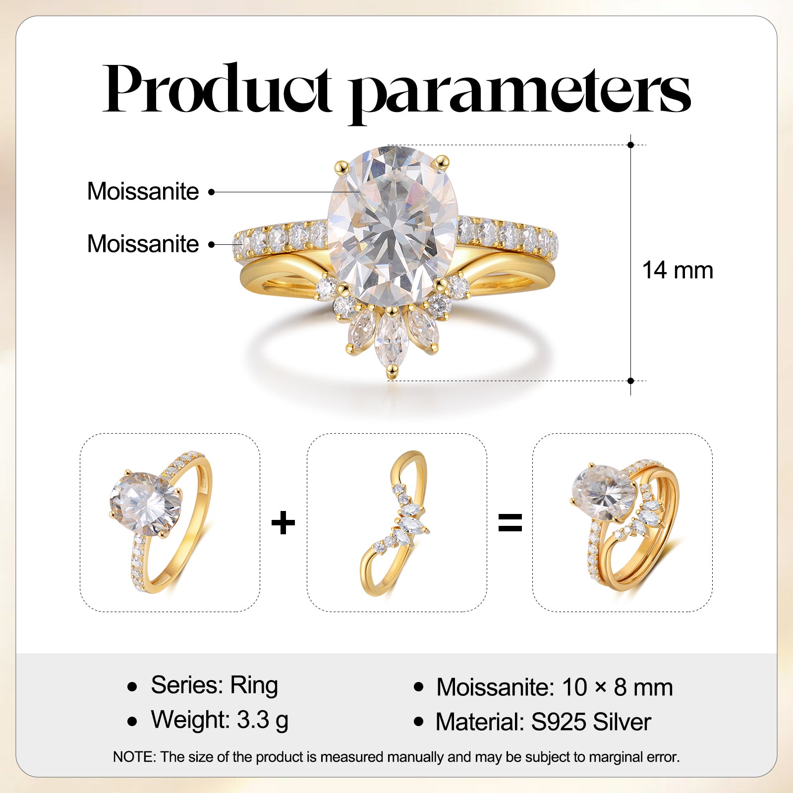 K Gold Moissanite Ring - iYdr