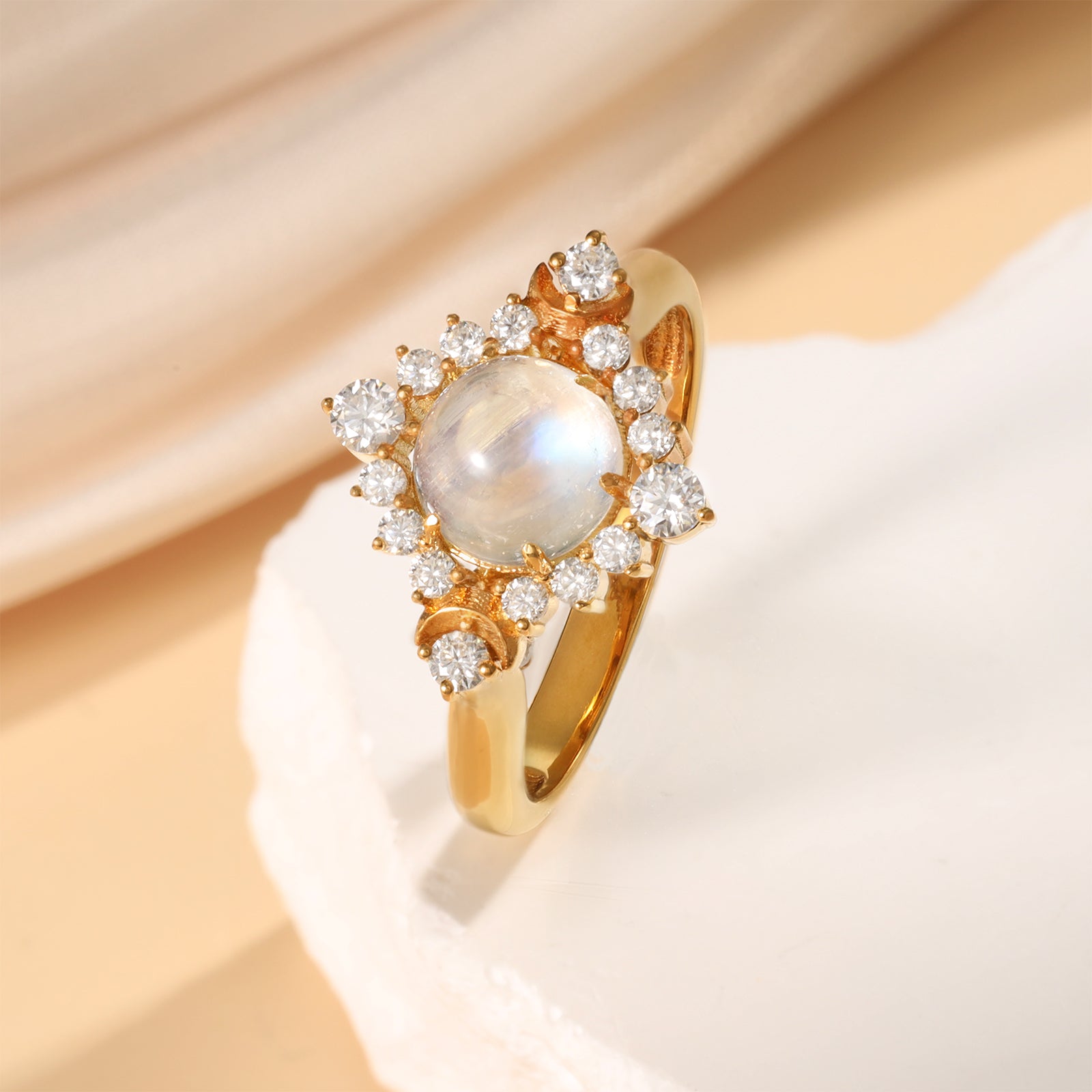 K Gold Moonstone Ring - iYdr