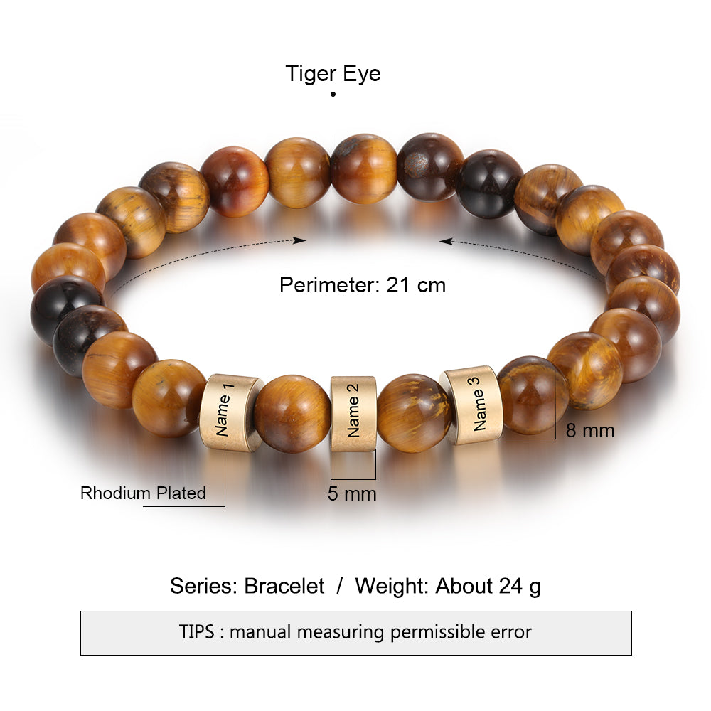 Personalized Natural Stone Bracelets-Tiger Eye Stone