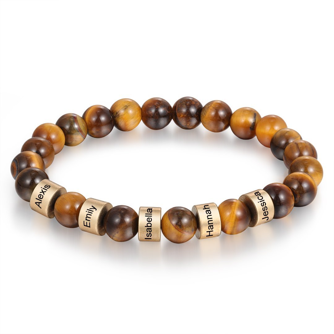 Personalized Natural Stone Bracelets-Tiger Eye Stone