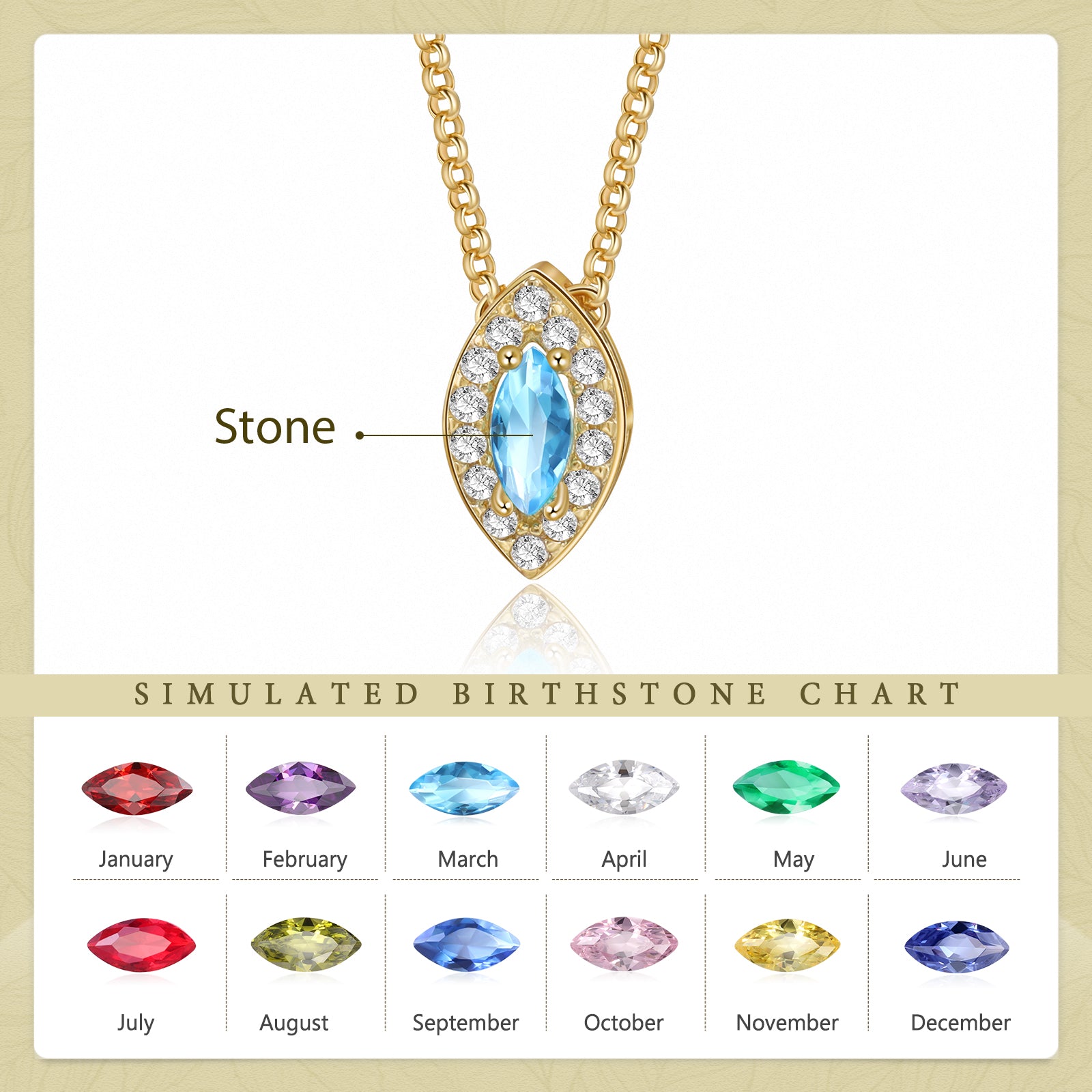 Custom Birthstone Necklace - iYdr