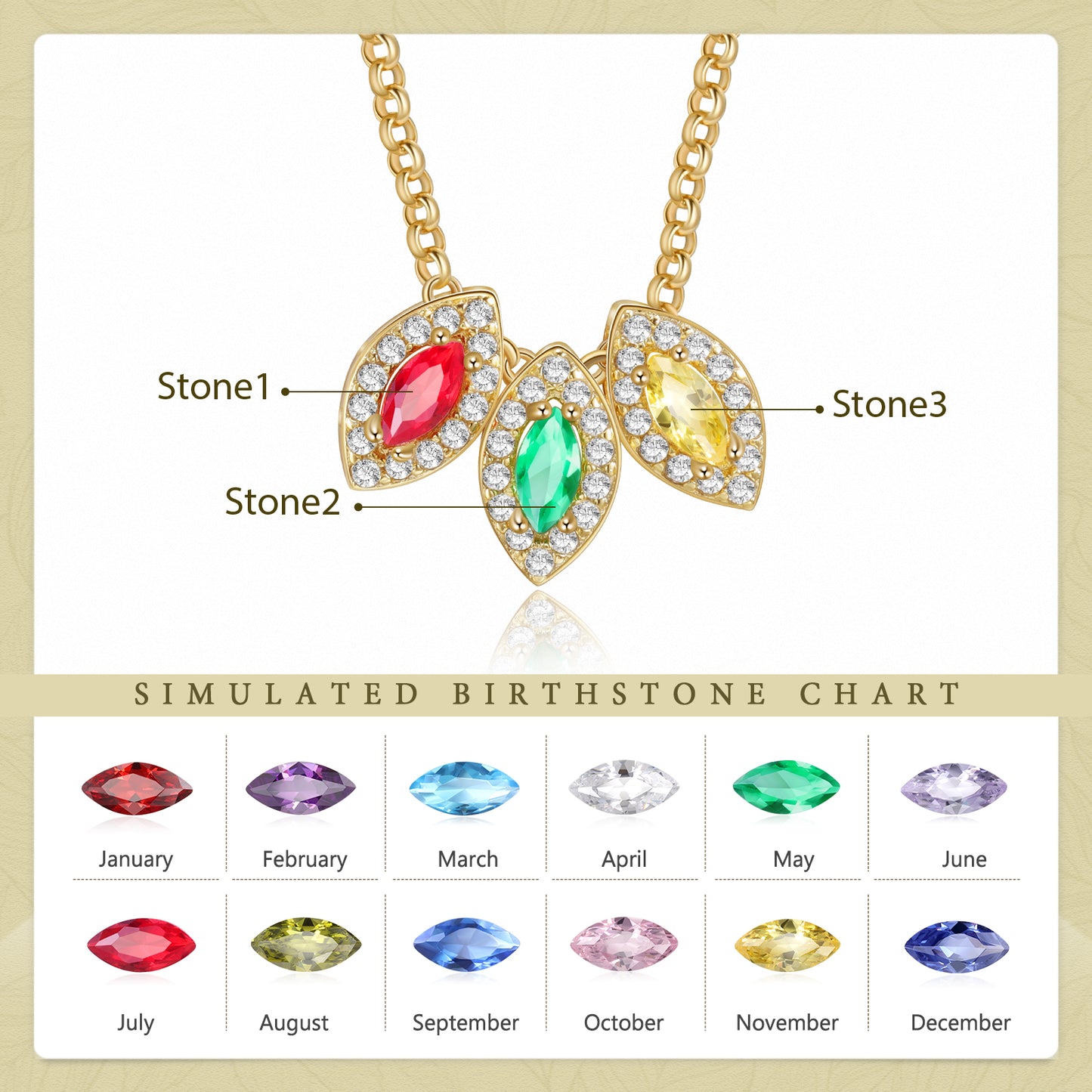 Custom Birthstone Necklace - iYdr