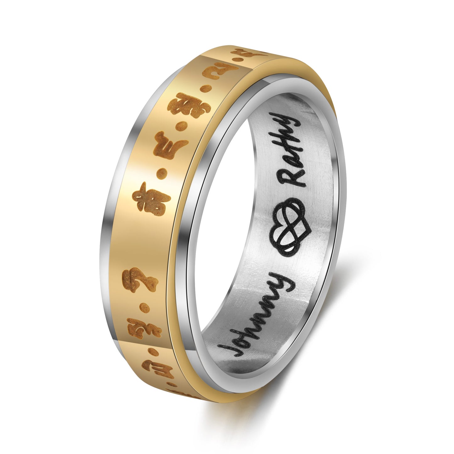 Custom Stainless Steel Couple Ring - iYdr