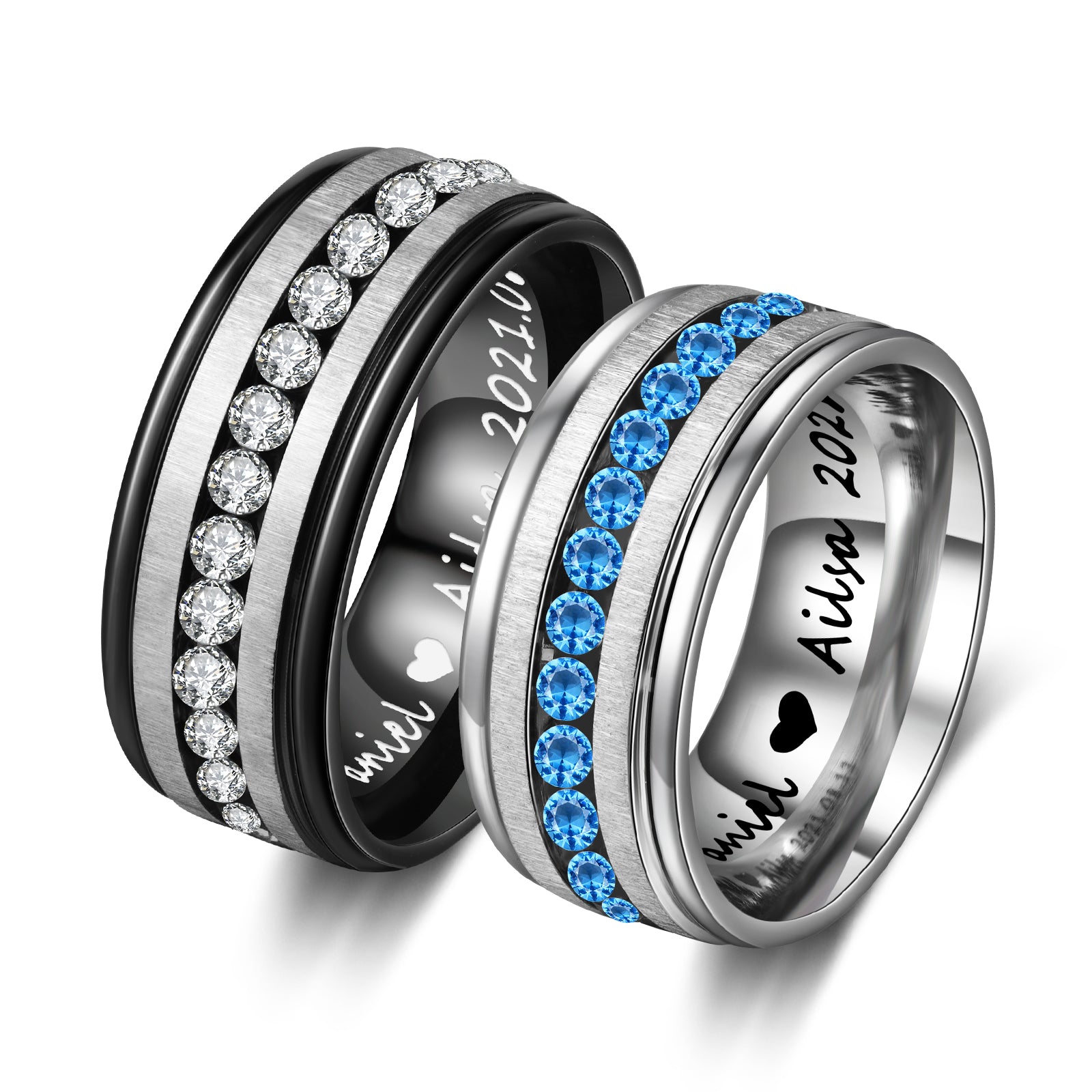 Custom Stainless Steel Couple Ring - iYdr