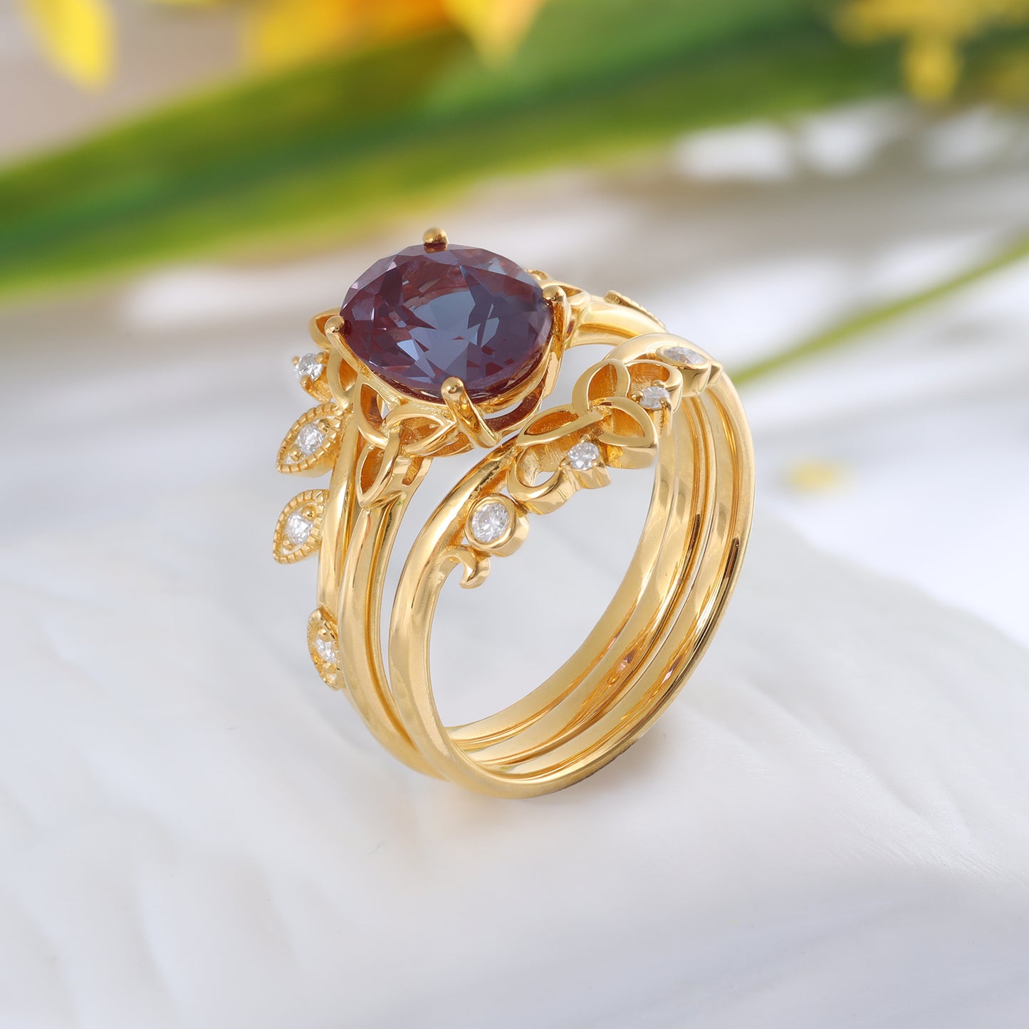 K Gold Moss Agate Ring