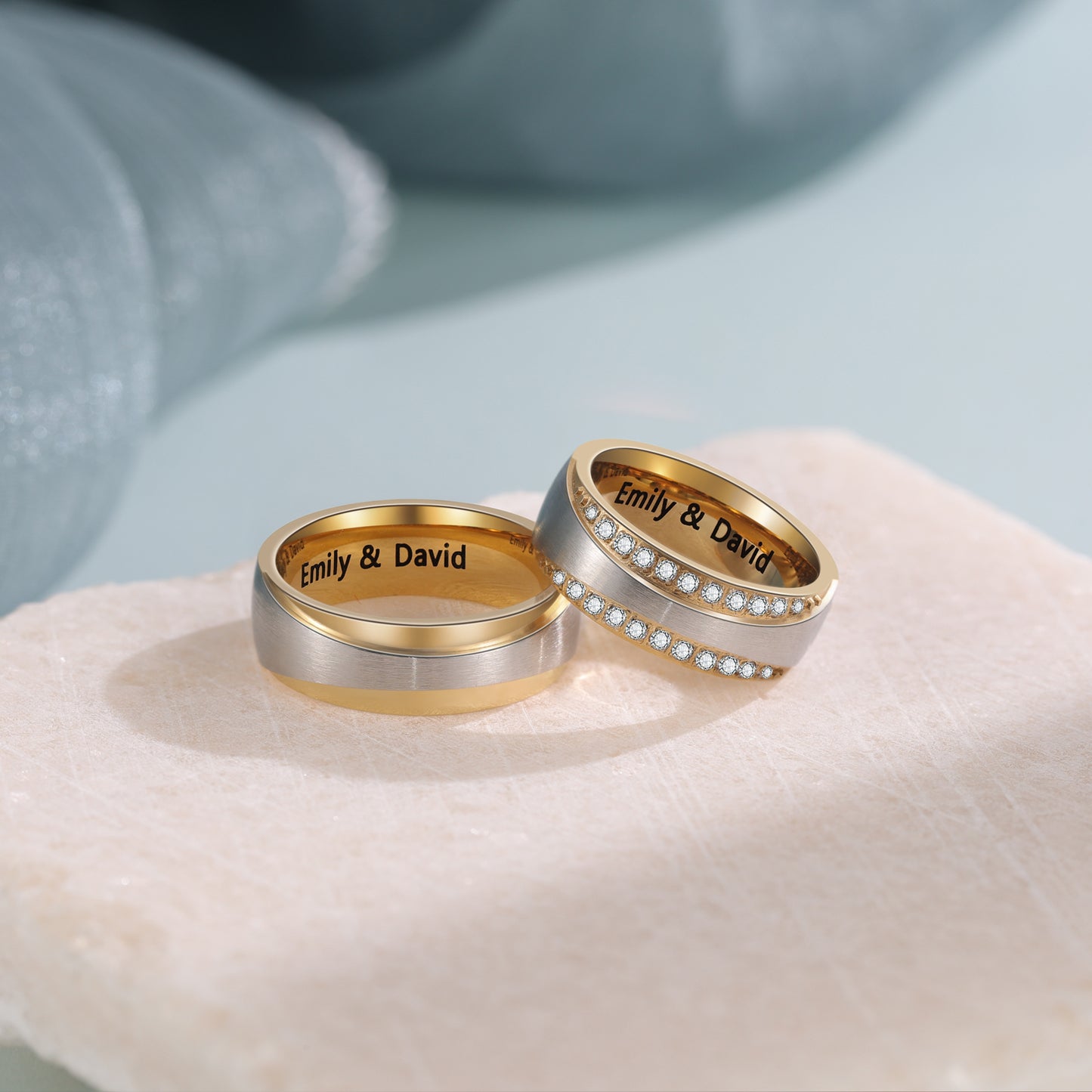 Custom Name Couple Ring