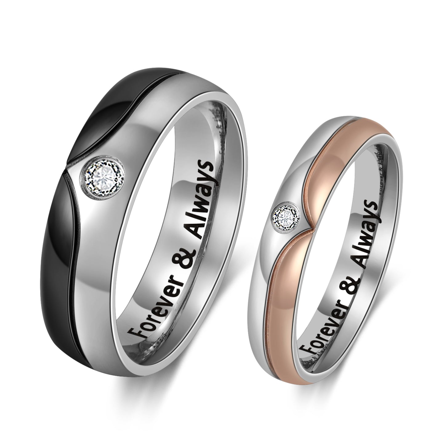 Custom Stainless Steel Couple Ring