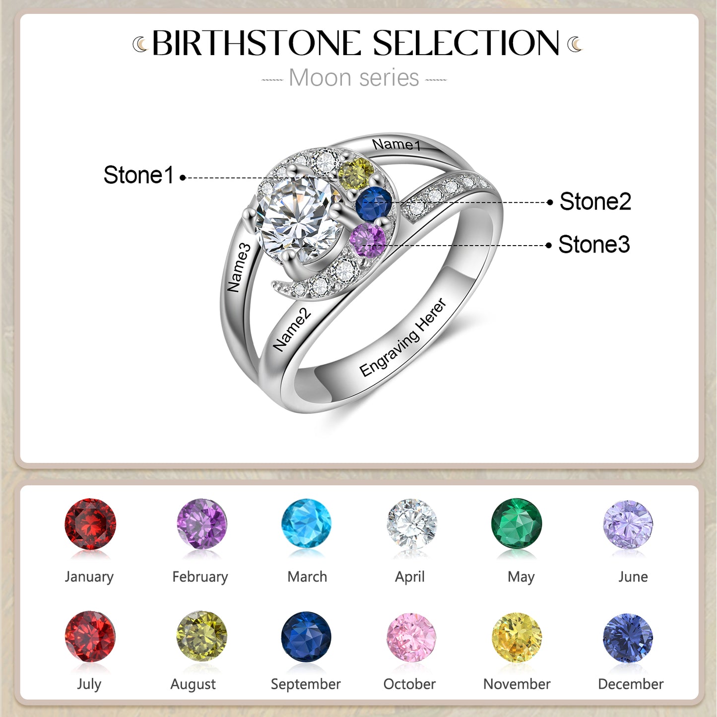 Custom Birthstone Ring