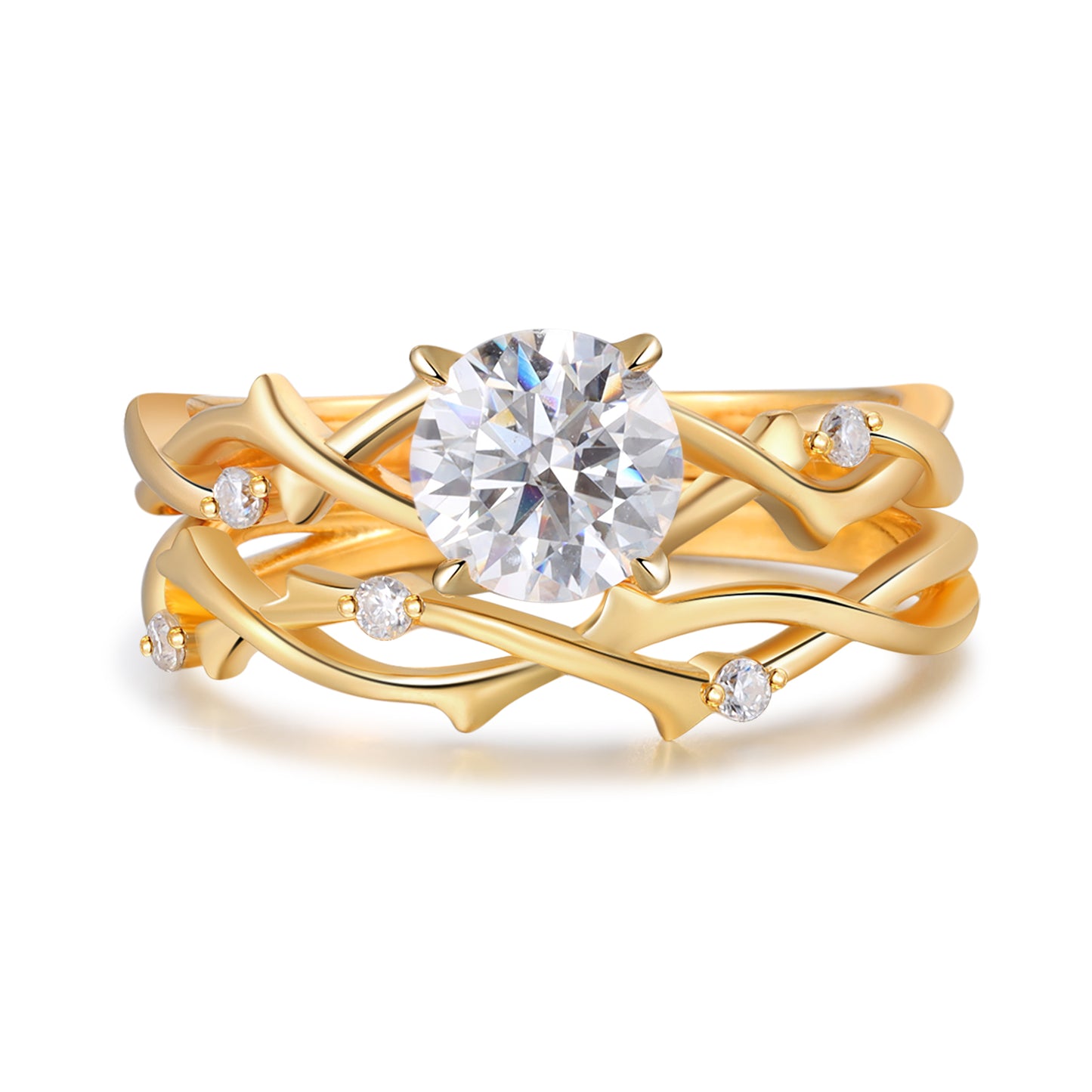 K Gold Natural Moissanite Ring