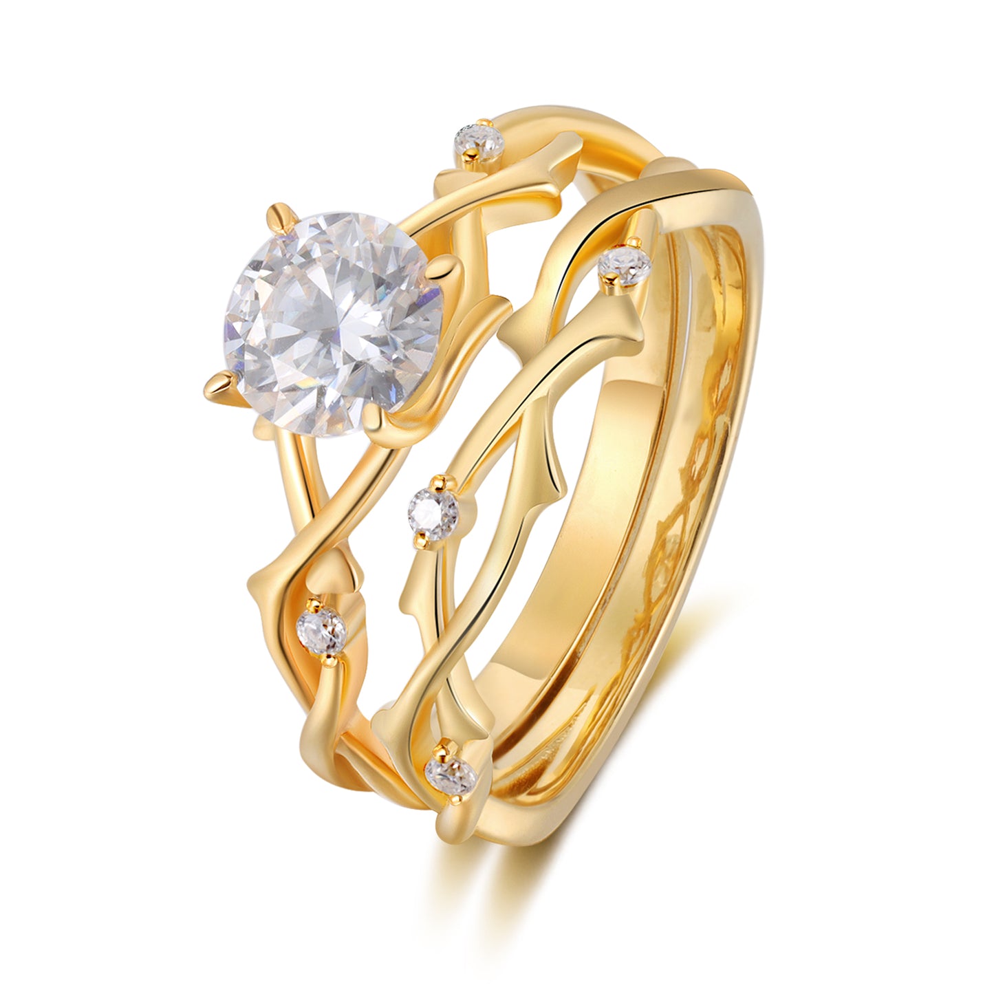 K Gold Natural Moissanite Ring