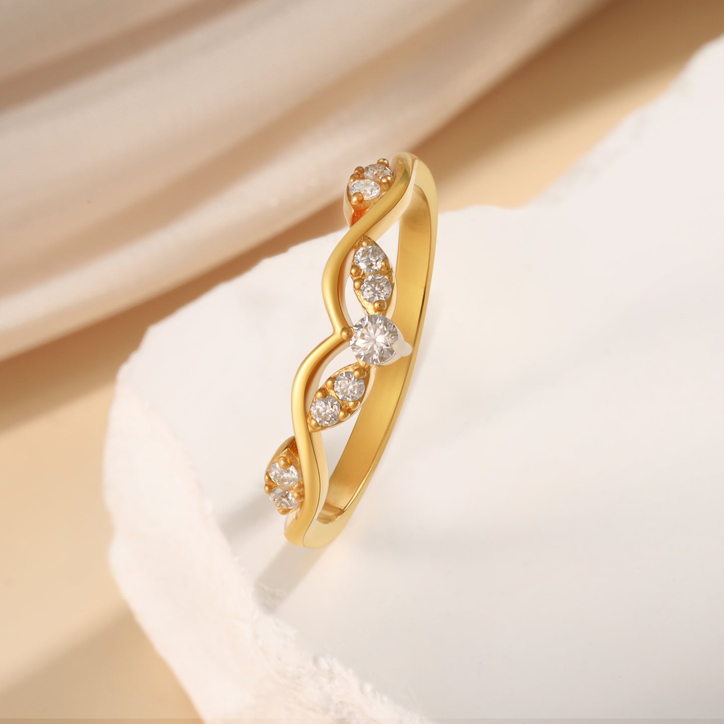 K Gold Natural Moissanite Ring