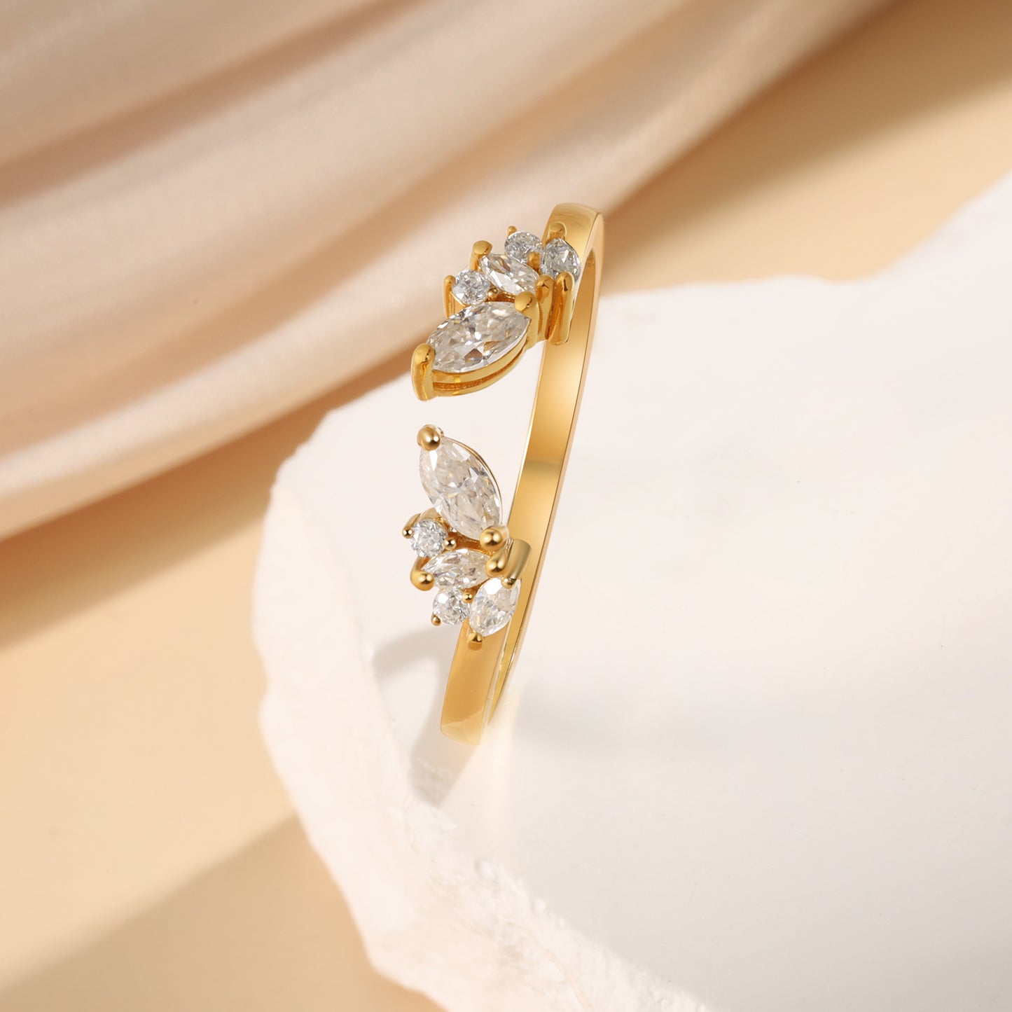 K Gold Natural Moissanite Ring