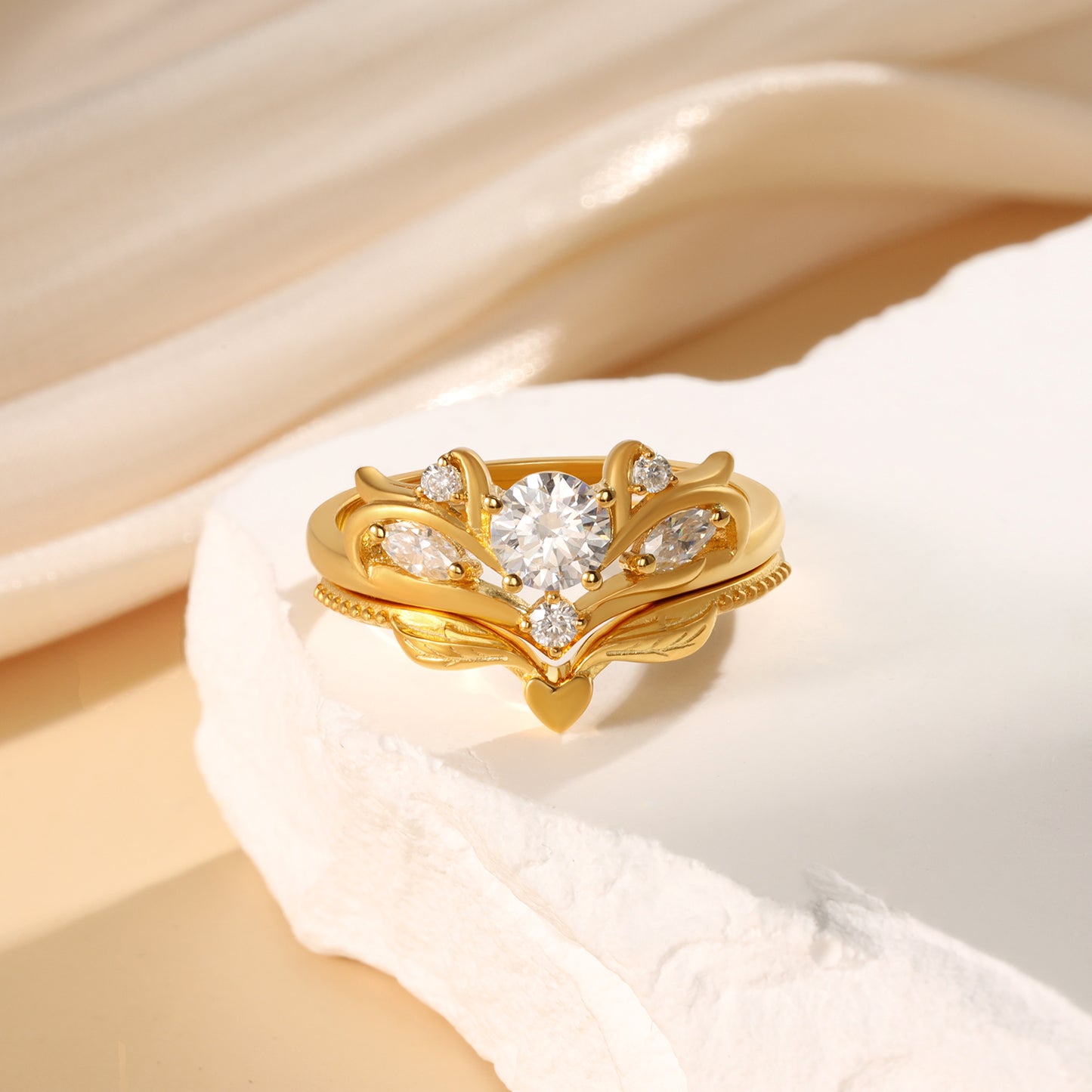 K Gold Natural Moissanite Ring