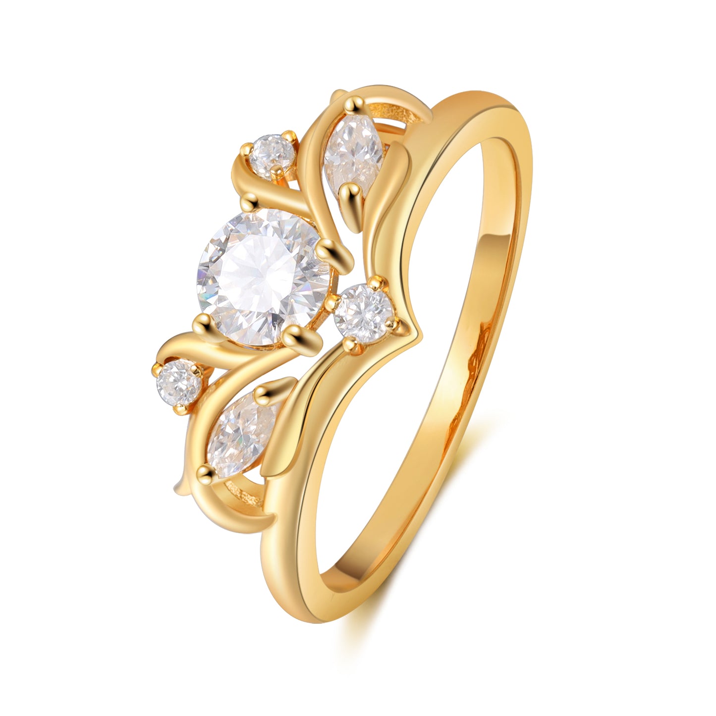 K Gold Natural Moissanite Ring