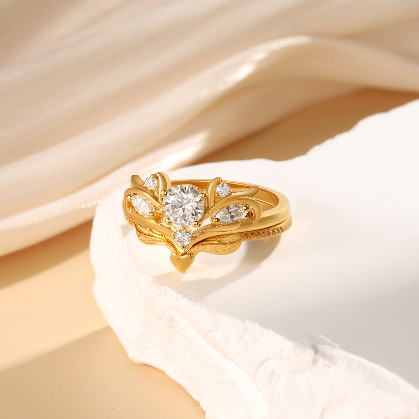 K Gold Natural Moissanite Ring