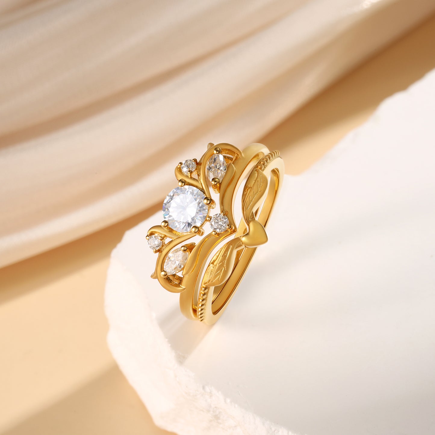 K Gold Natural Moissanite Ring