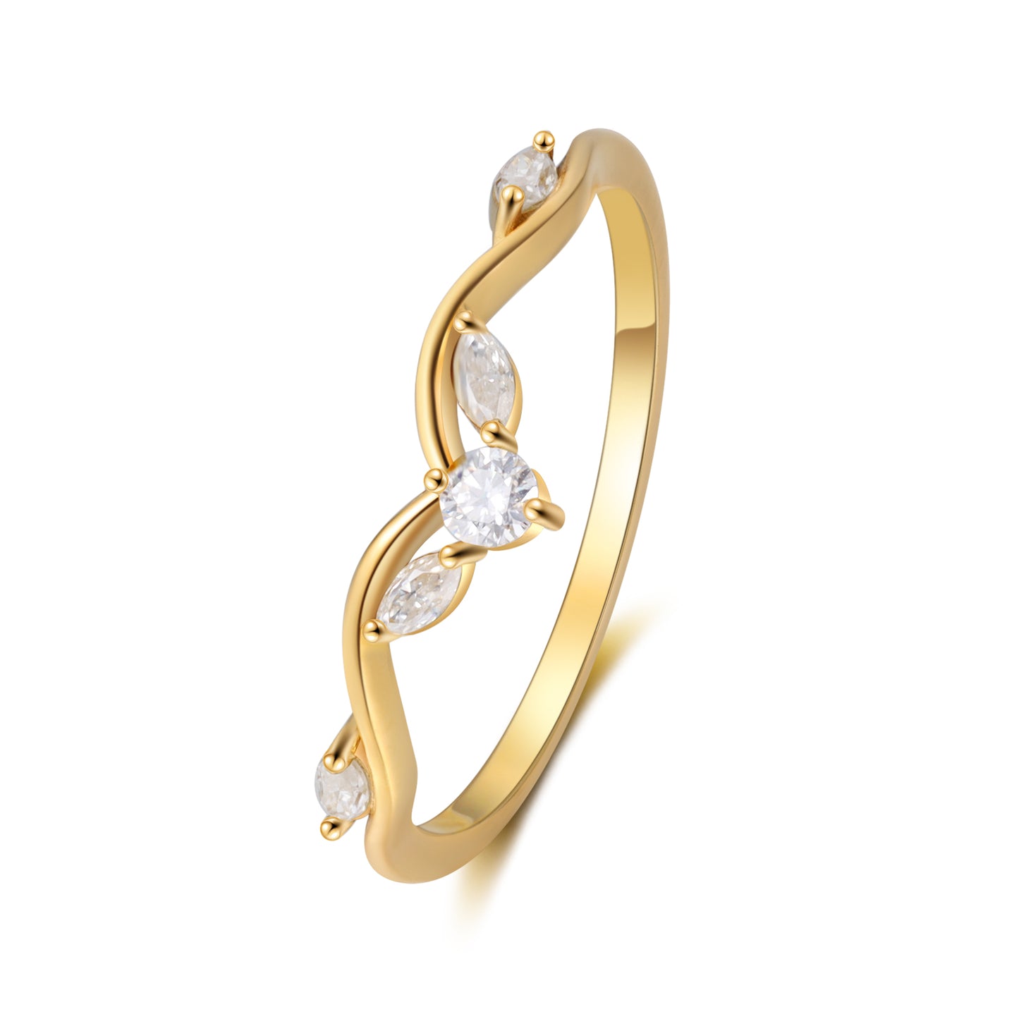 K Gold Natural Moissanite Ring