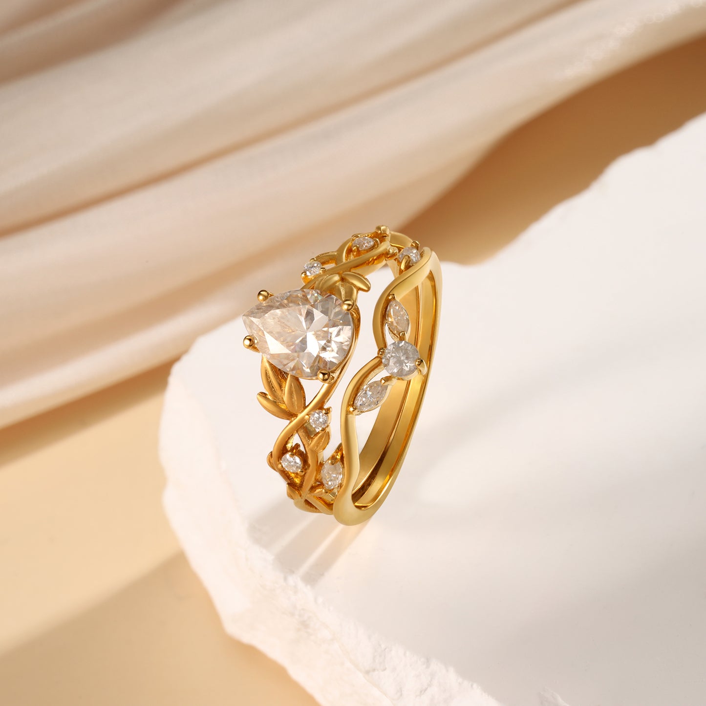 K Gold Natural Moissanite Ring