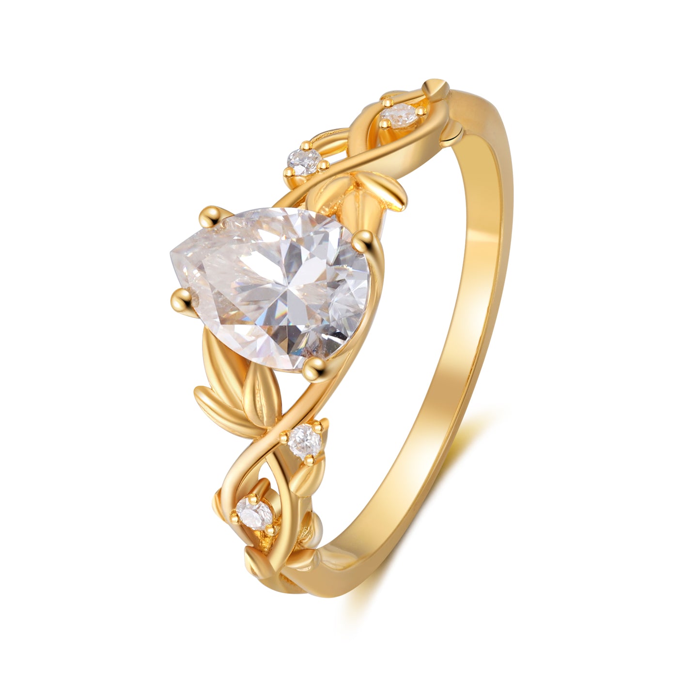 K Gold Natural Moissanite Ring