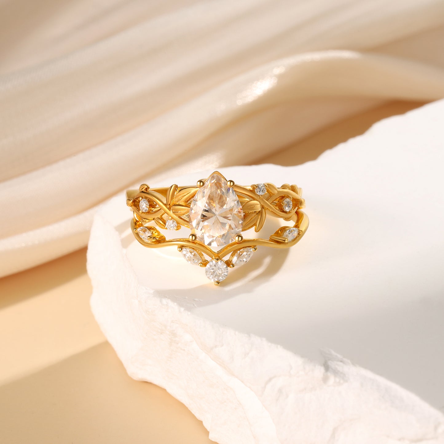 K Gold Natural Moissanite Ring