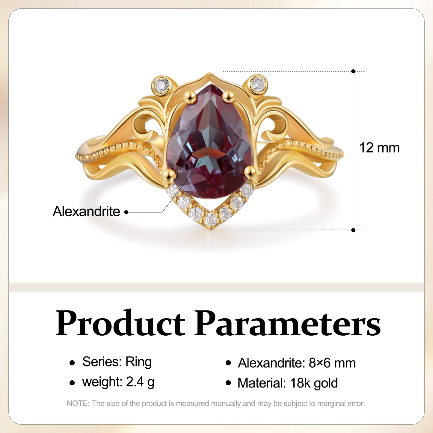 K Gold Natural Alexandrite Ring